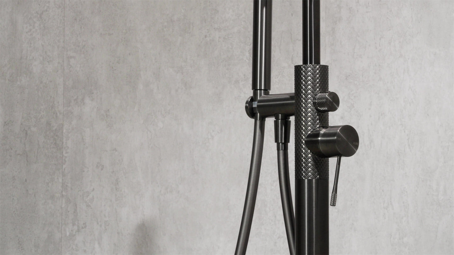 OPAL FREESTANDING BATH MIXER WITH HAND SHOWER GRAPHITE