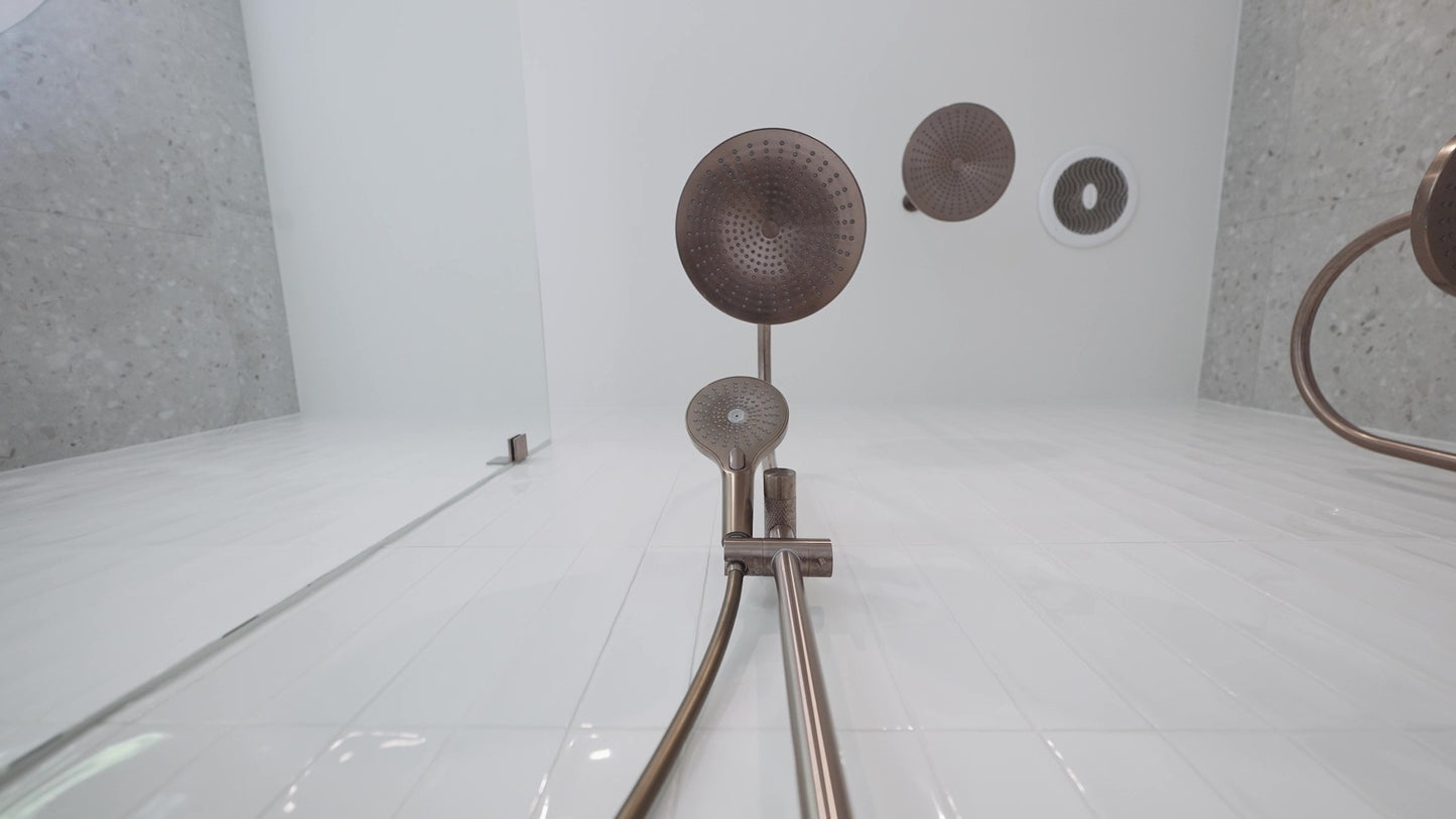OPAL TWIN SHOWER BRUSHED BRONZE