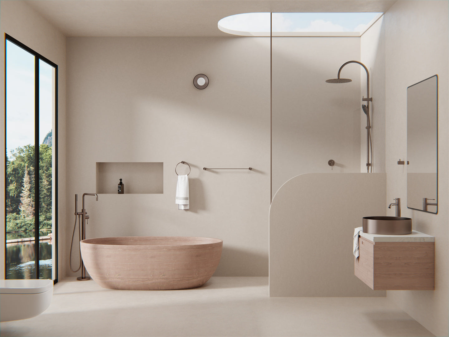 OPAL SINGLE TOWEL RAIL 600/800MM BRUSHED BRONZE