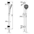 OPAL SHOWER RAIL WITH AIR SHOWER BRUSHED NICKEL