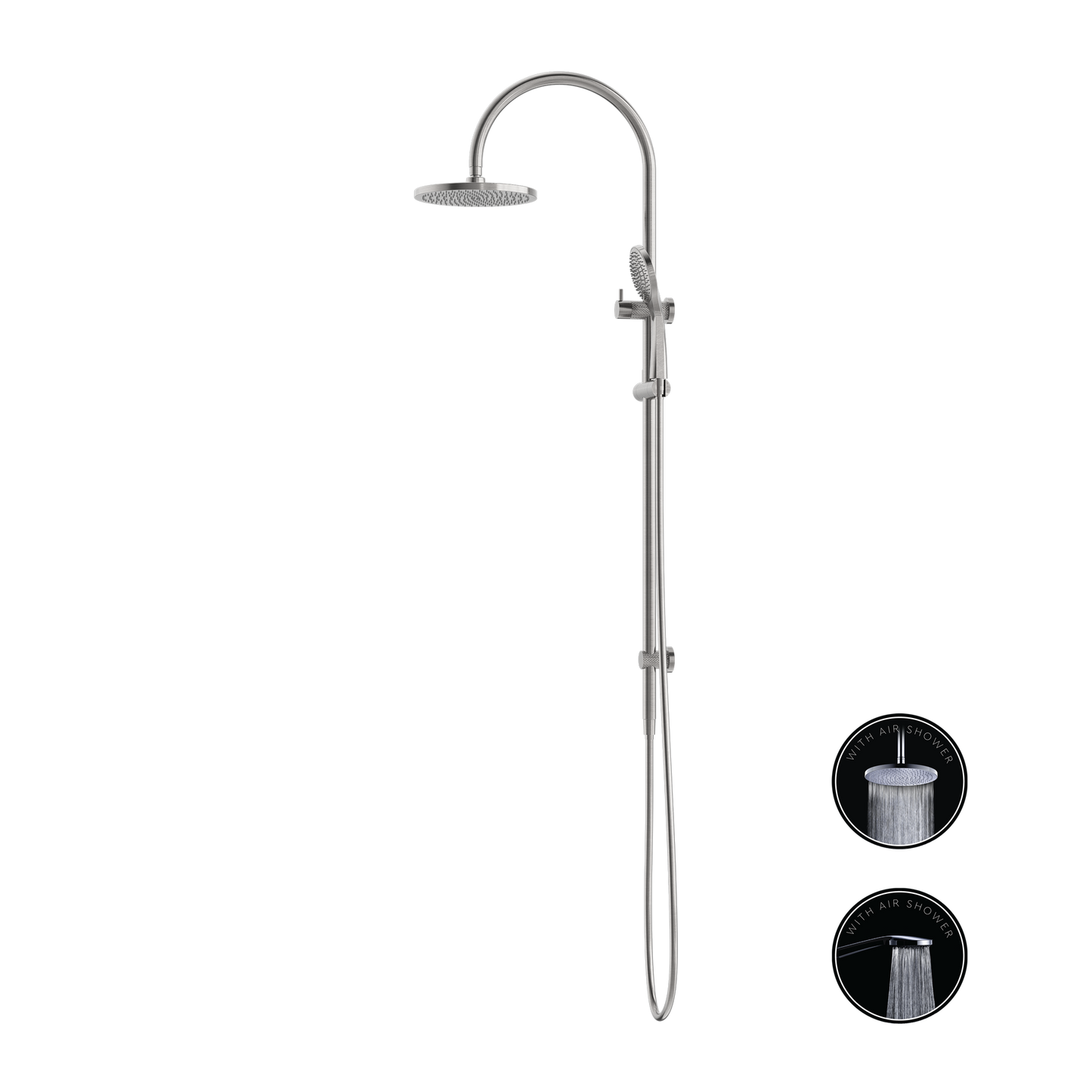 OPAL TWIN SHOWER WITH AIR SHOWER BRUSHED NICKEL