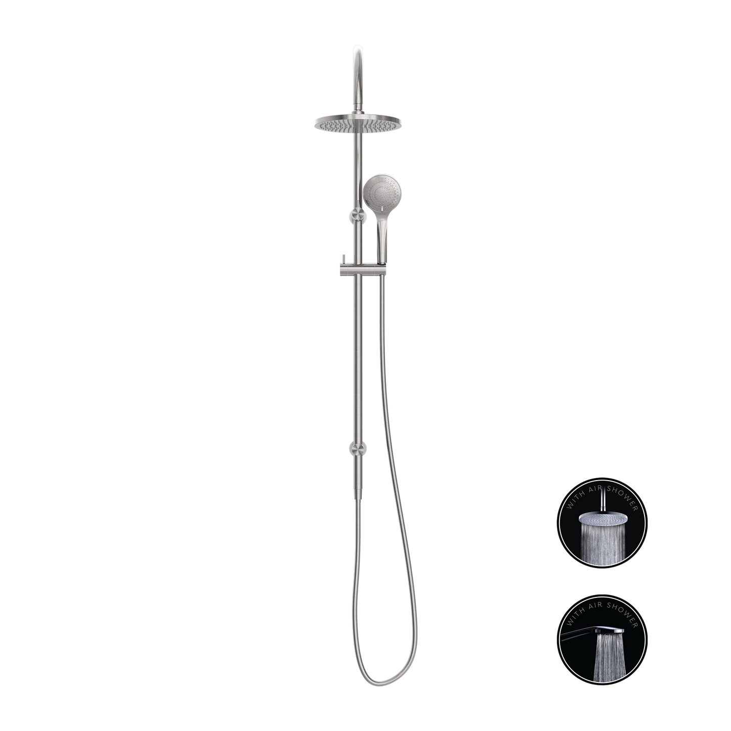 OPAL TWIN SHOWER WITH AIR SHOWER BRUSHED NICKEL