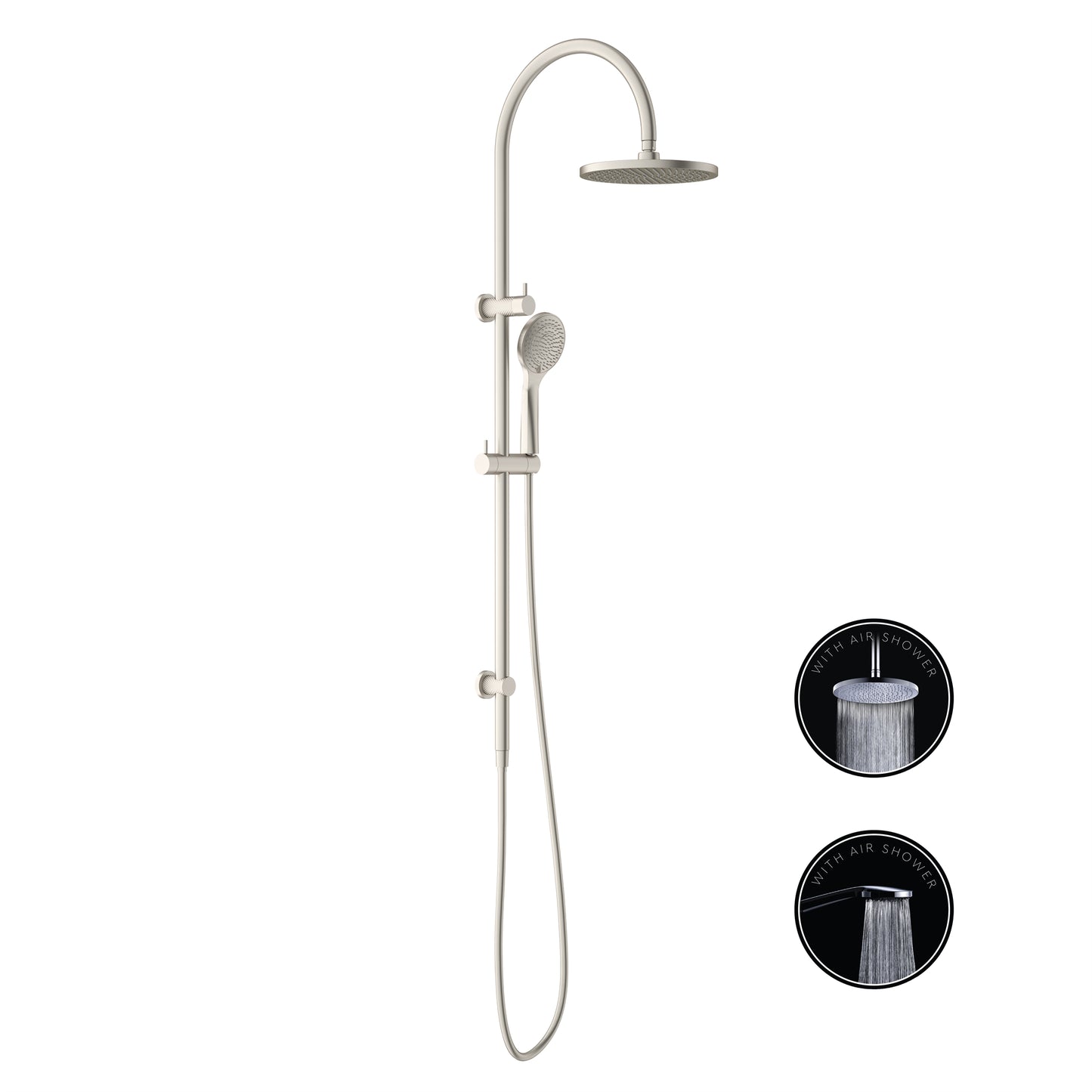 OPAL TWIN SHOWER WITH AIR SHOWER BRUSHED NICKEL