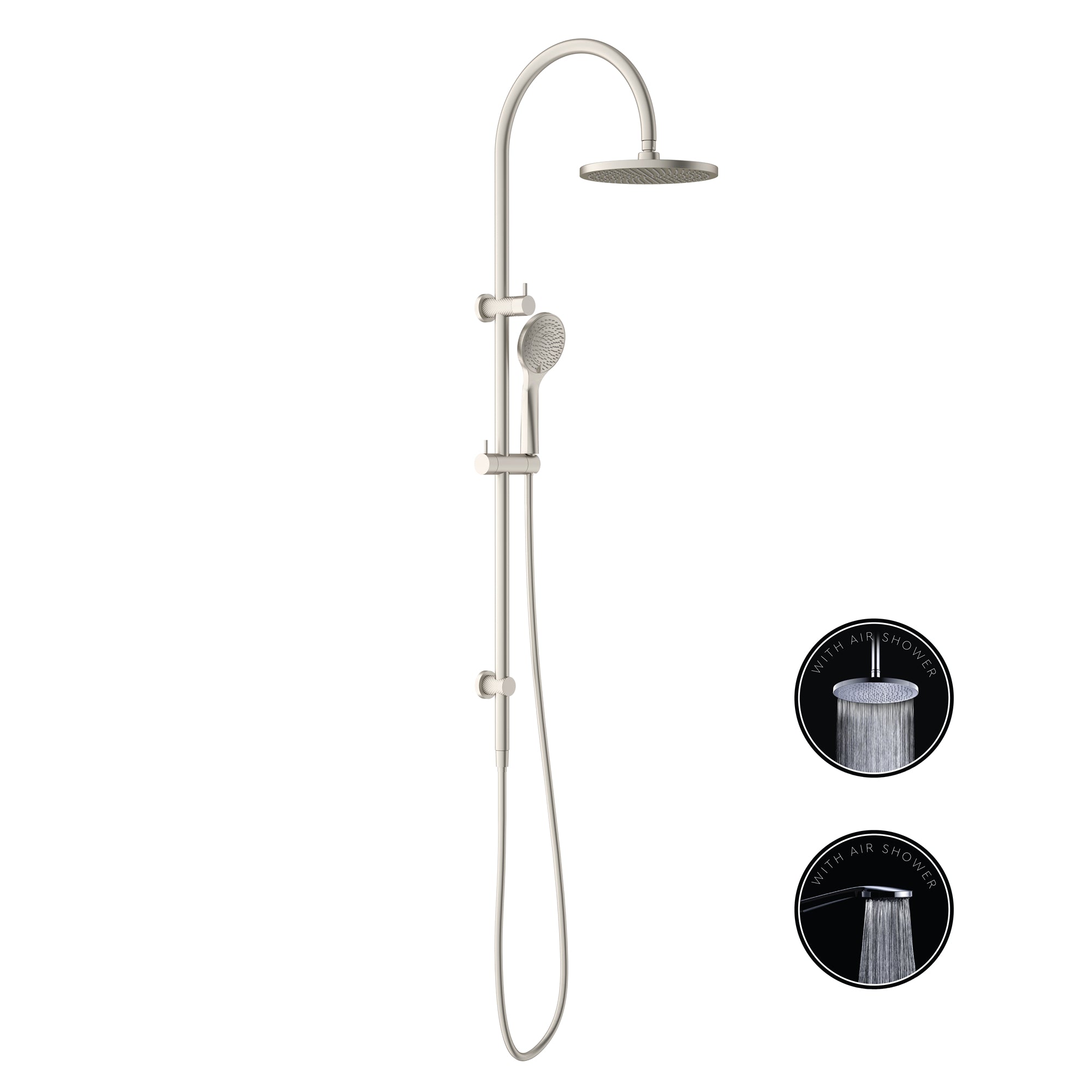 OPAL TWIN SHOWER WITH AIR SHOWER BRUSHED NICKEL