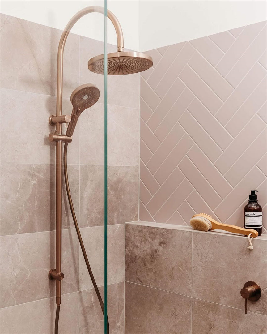 OPAL SHOWER MIXER 80MM PLATE BRUSHED BRONZE