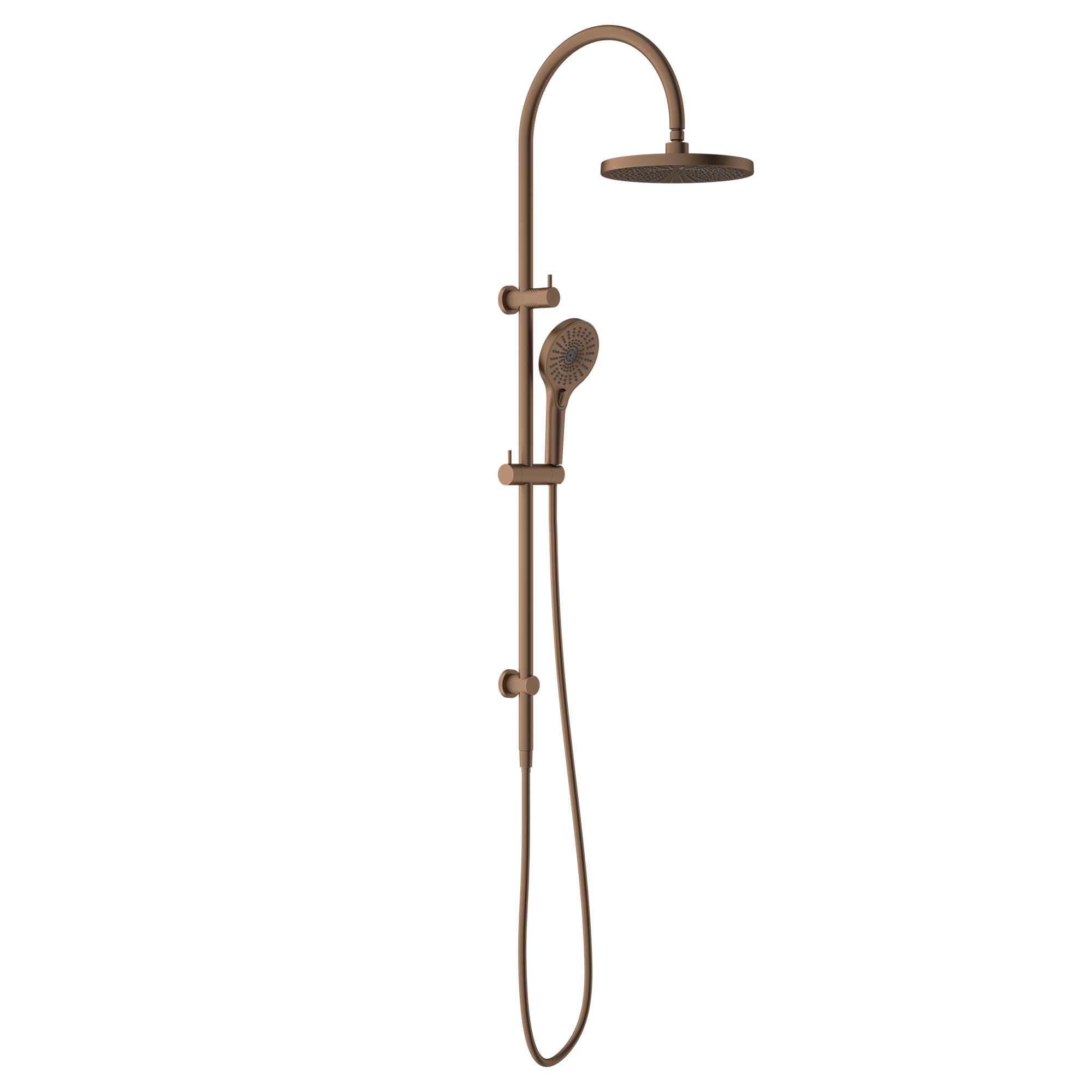 OPAL TWIN SHOWER BRUSHED BRONZE