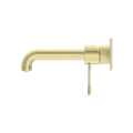OPAL WALL BASIN/BATH MIXER 120/160/185/230/260MM BRUSHED GOLD