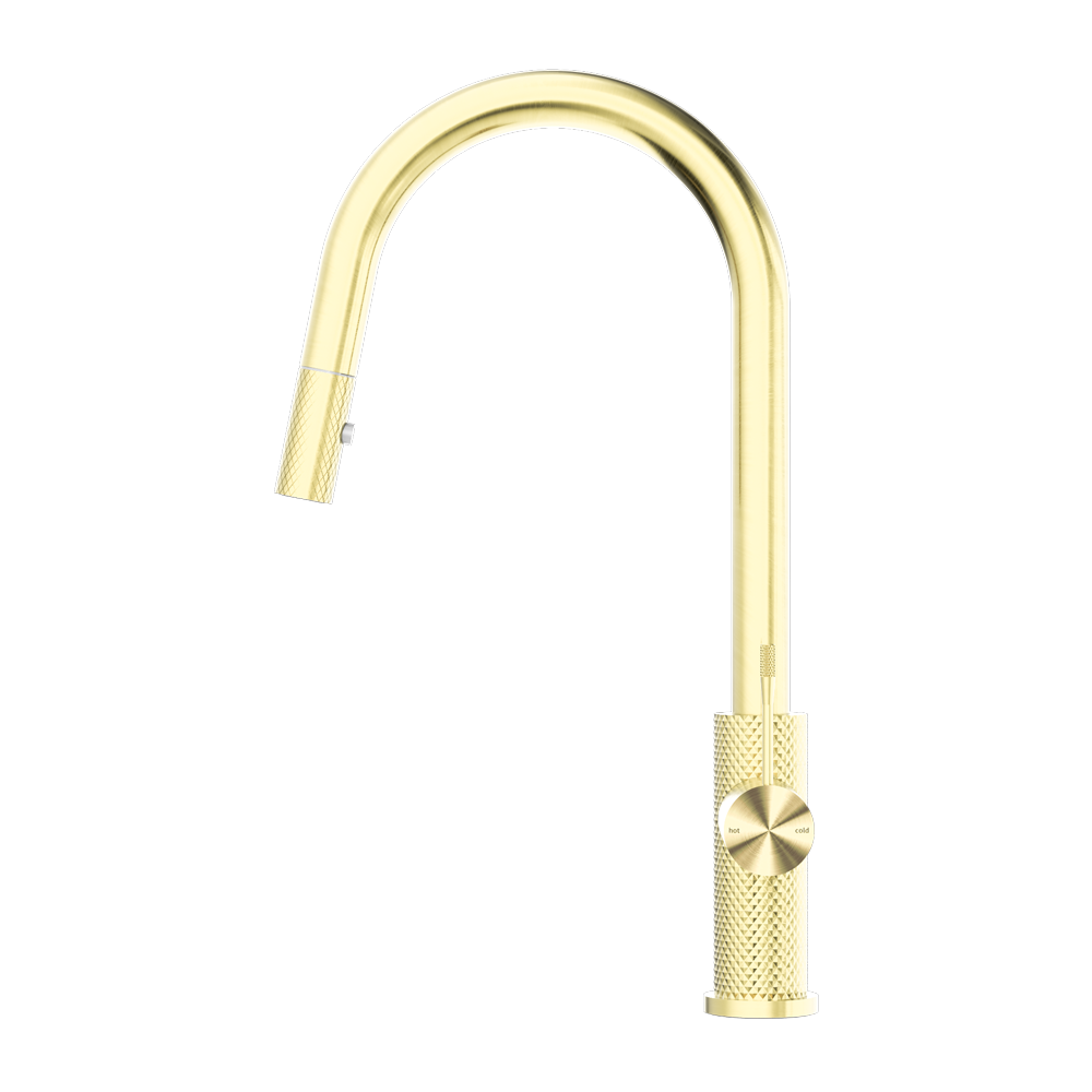OPAL PULL OUT SINK MIXER WITH VEGIE SPRAY FUNCTION BRUSHED GOLD