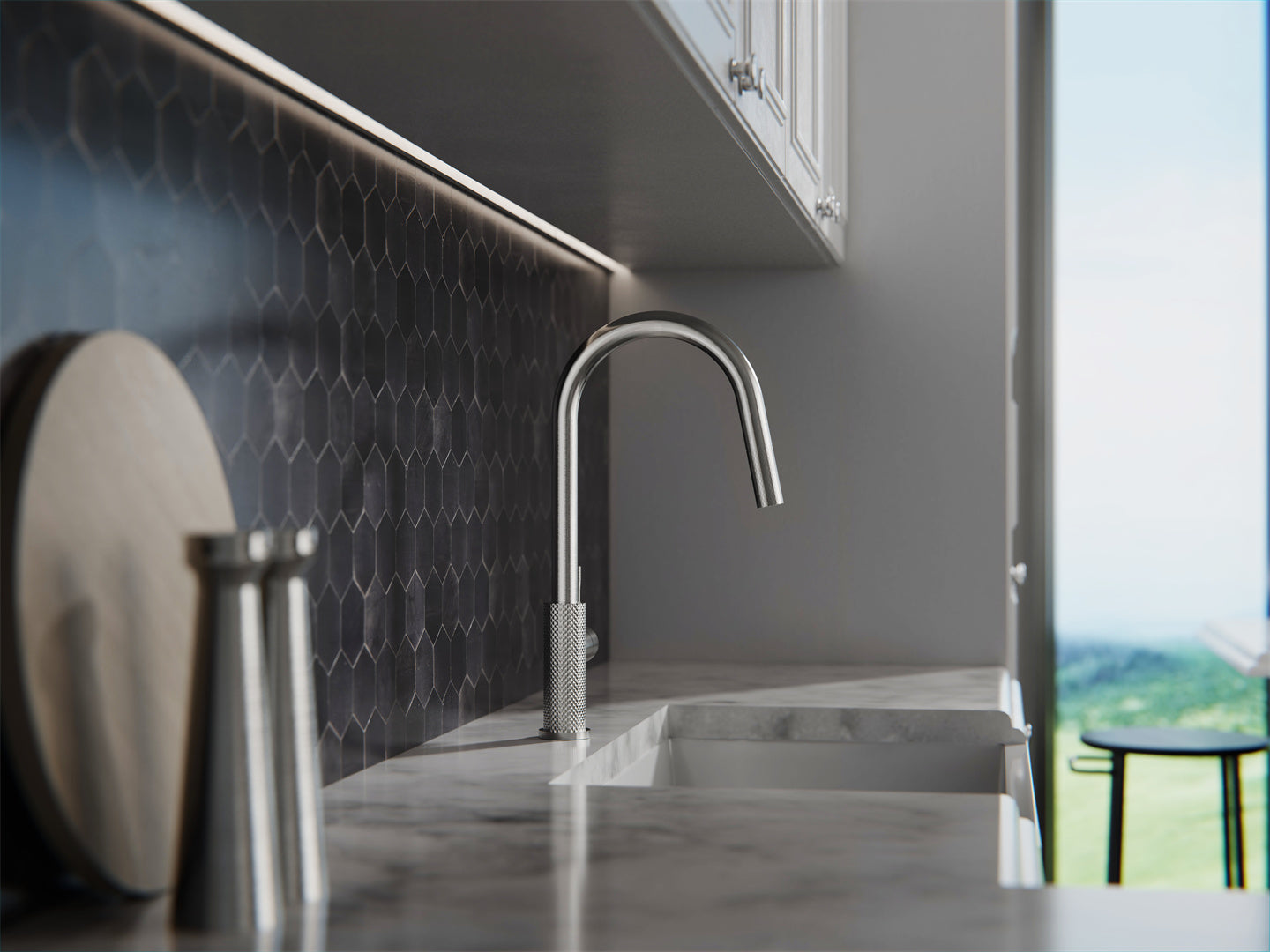 OPAL PULL OUT SINK MIXER WITH VEGIE SPRAY FUNCTION BRUSHED NICKEL