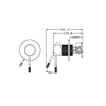 Opal Shower Mixer 80MM Plate Brushed Nickel