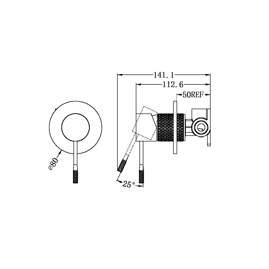 OPAL SHOWER MIXER 80MM PLATE BRUSHED BRONZE