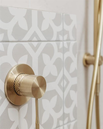 Opal Shower Mixer 80MM Plate Brushed Gold — Gold & Brass