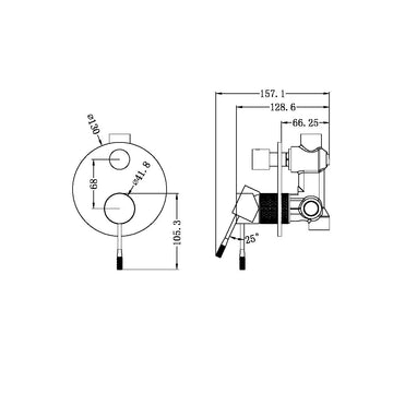 Opal Shower Mixer With Divertor Brushed Bronze