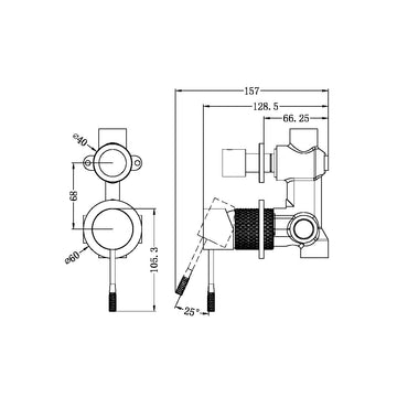 Opal Shower Mixer With Divertor Separate Plate Brushed Gold — Gold & Brass