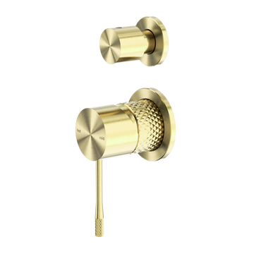 Opal Shower Mixer With Divertor Separate Plate Brushed Gold — Gold & Brass