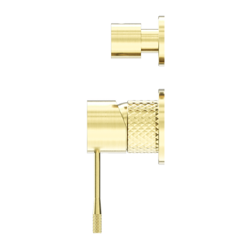 Opal Shower Mixer With Divertor Separate Plate Brushed Gold — Gold & Brass