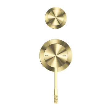 Opal Shower Mixer With Divertor Separate Plate Brushed Gold — Gold & Brass