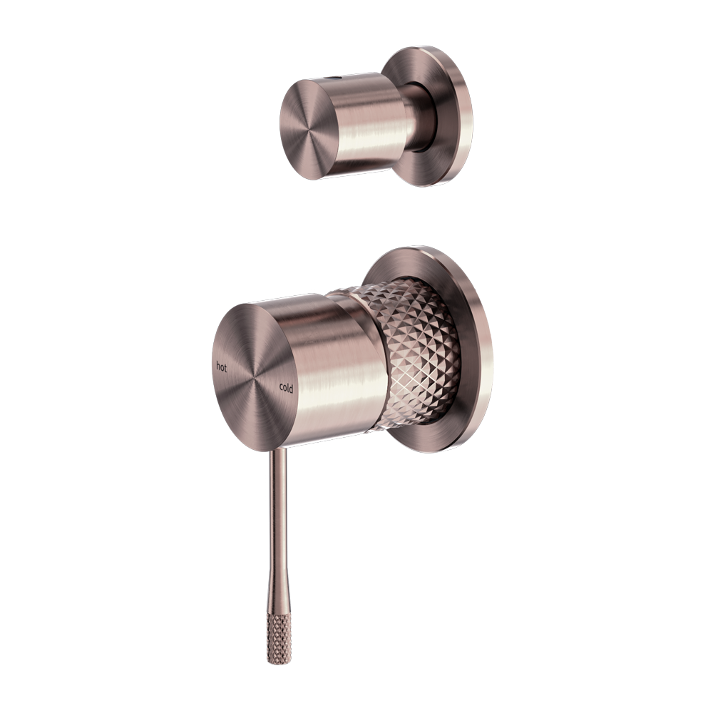 OPAL SHOWER MIXER WITH DIVERTOR SEPARATE PLATE BRUSHED BRONZE