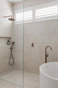 ROUND SHOWER ARM 330MM/500MM LENGTH CHROME BRUSHED BRONZE