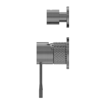 Opal Shower Mixer With Divertor Separate Plate Graphite — Gunmetal