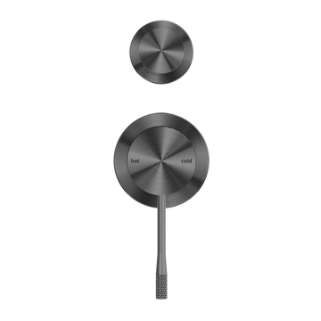 Opal Shower Mixer With Divertor Separate Plate Graphite — Gunmetal