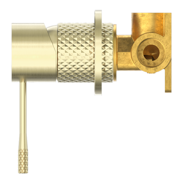 Opal Shower Mixer 60MM Plate Brushed Gold — Gold & Brass