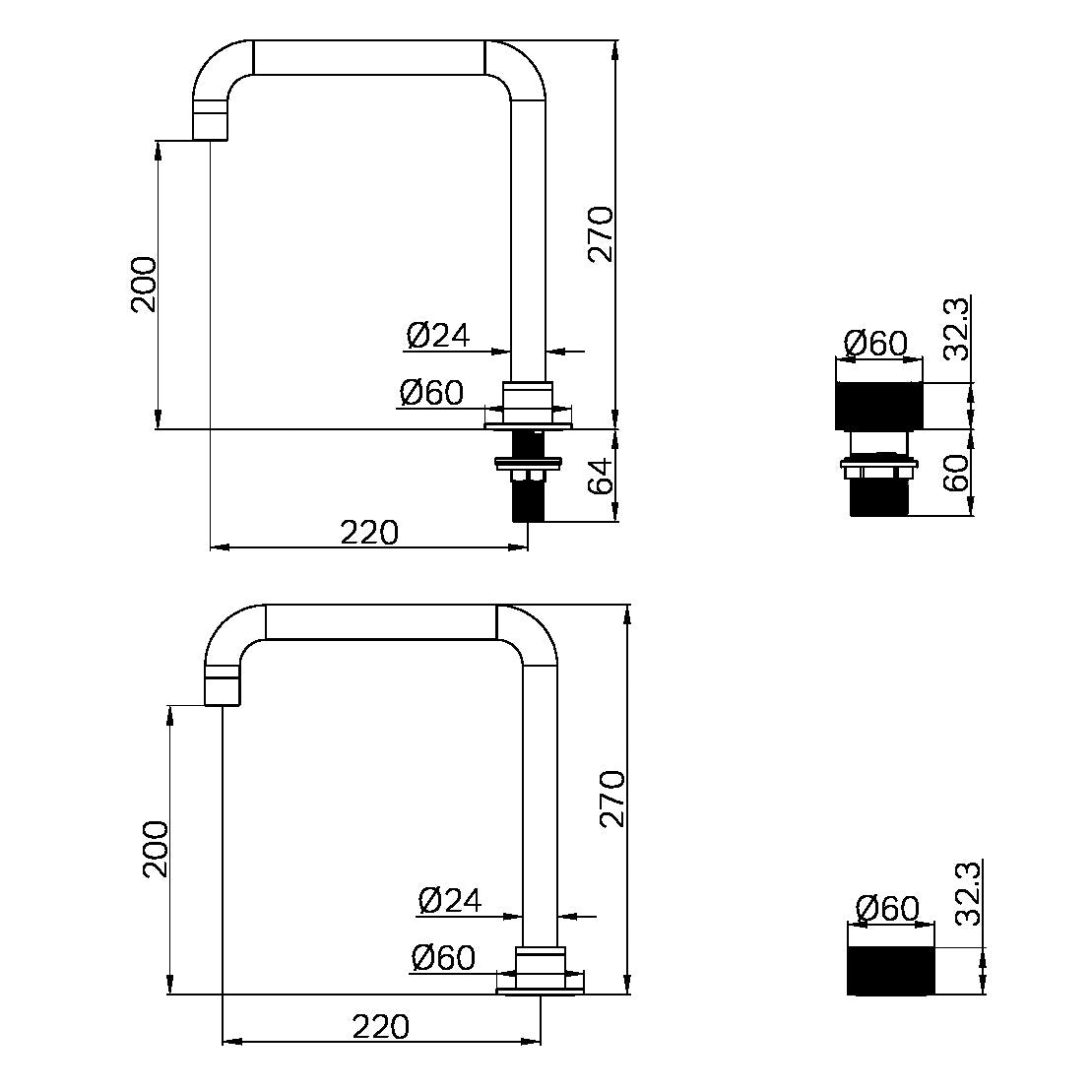 OPAL PROGRESSIVE TALL BASIN SET BRUSHED BRONZE