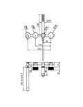 OPAL PROGRESSIVE SHOWER SYSTEM SEPARATE PLATE WITH SPOUT 230/250MM BRUSHED BRONZE