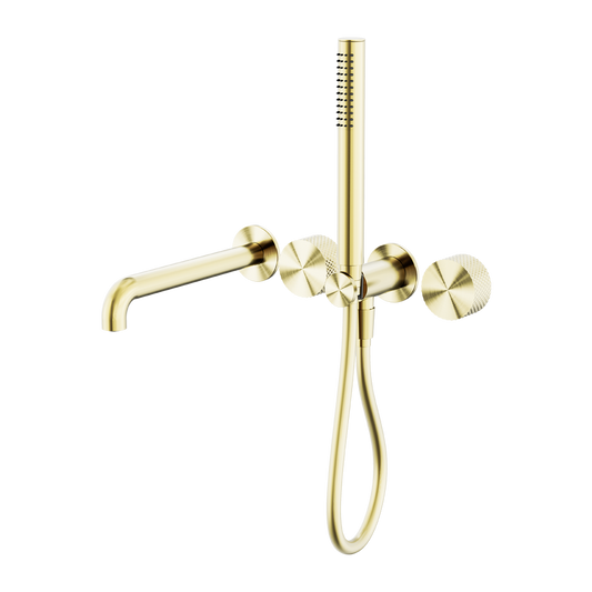 OPAL PROGRESSIVE SHOWER SYSTEM SEPARATE PLATE WITH SPOUT 230/250MM BRUSHED GOLD