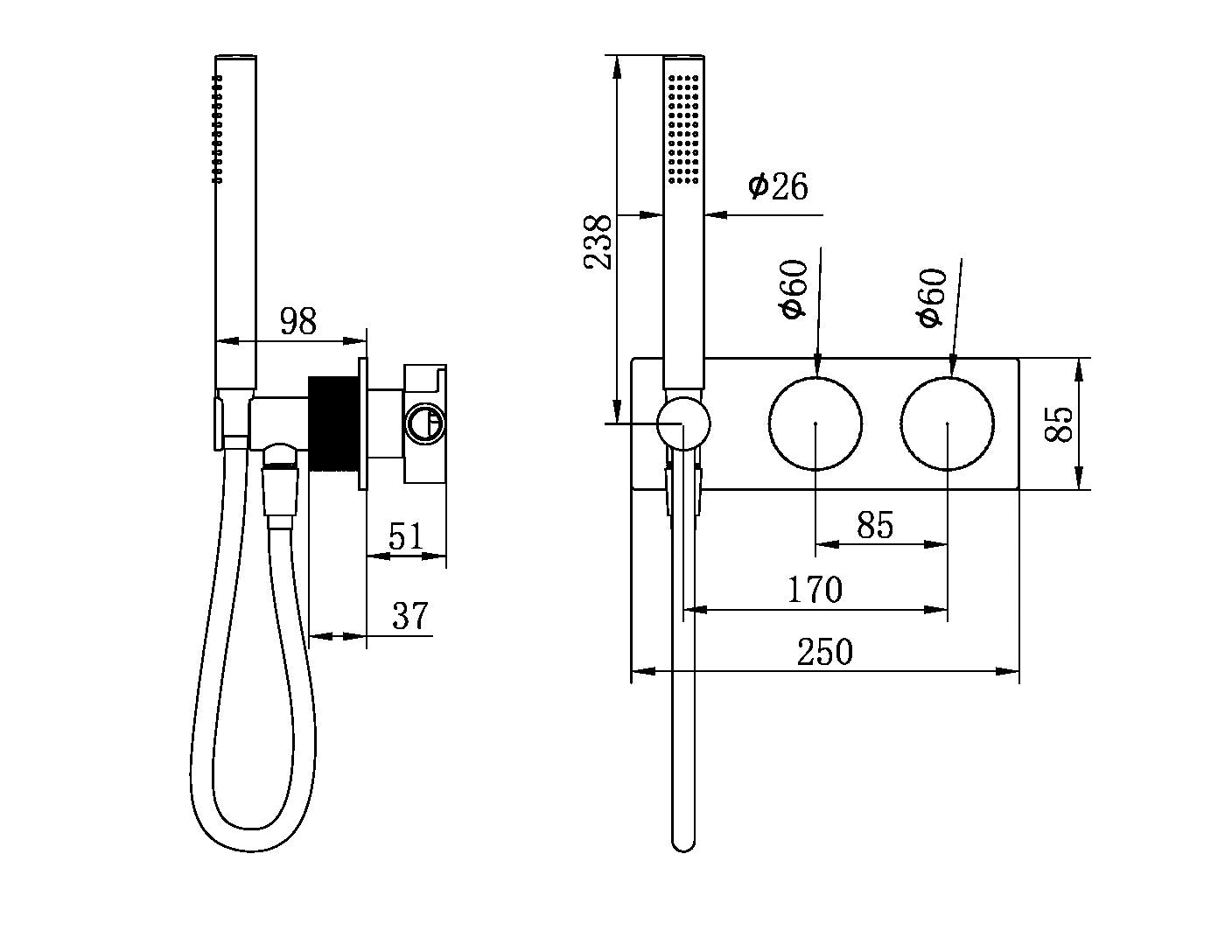 OPAL PROGRESSIVE SHOWER SYSTEM BRUSHED BRONZE