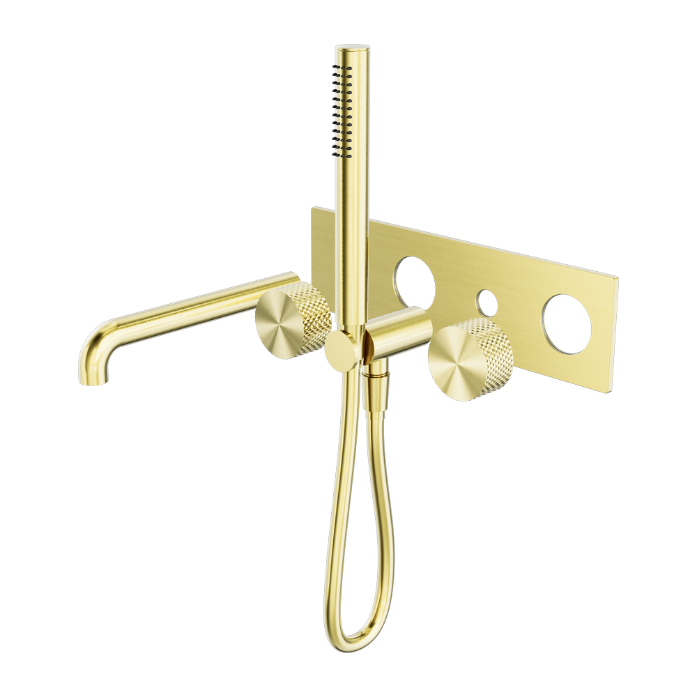 OPAL PROGRESSIVE SHOWER SYSTEM WITH SPOUT 230/250MM TRIM KITS ONLY BRUSHED GOLD