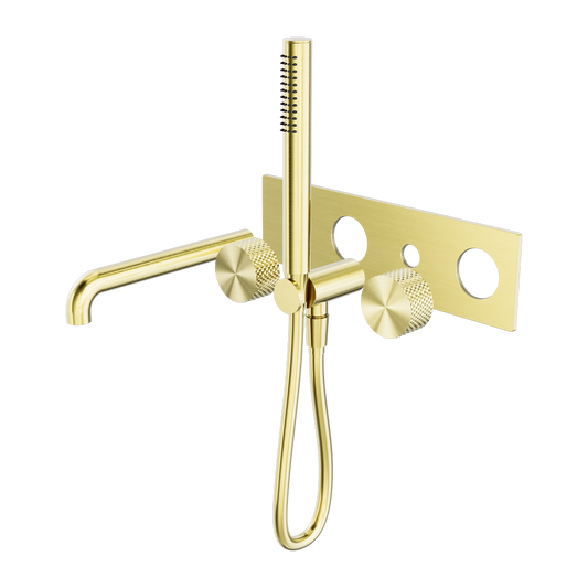 OPAL PROGRESSIVE SHOWER SYSTEM WITH SPOUT 230/250MM TRIM KITS ONLY BRUSHED GOLD