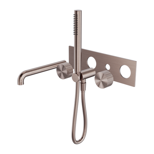 OPAL PROGRESSIVE SHOWER SYSTEM WITH SPOUT 230/250MM TRIM KITS ONLY BRUSHED BRONZE