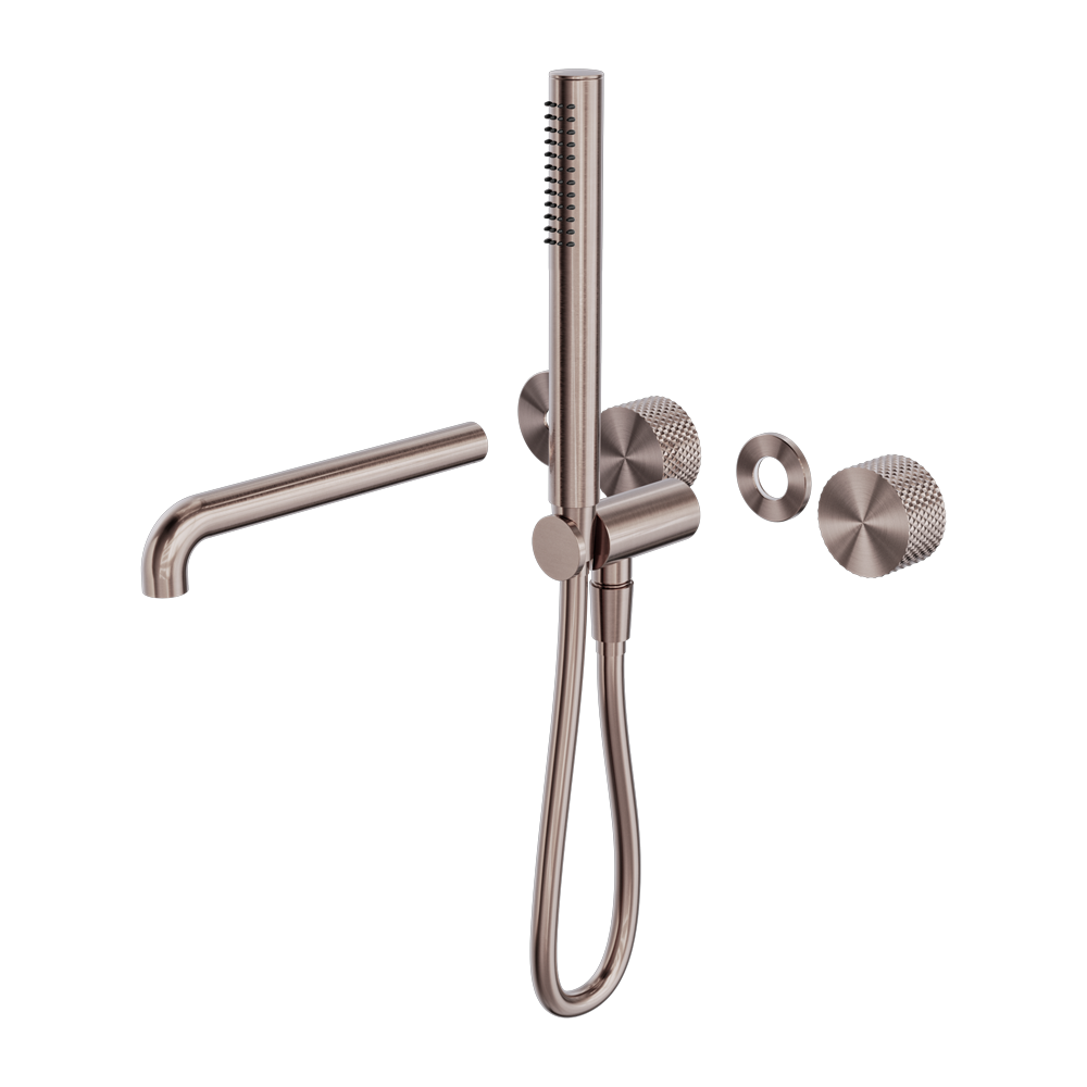 OPAL PROGRESSIVE SHOWER SYSTEM SEPARATE PLATE WITH SPOUT 230/250MM TRIM KITS ONLY BRUSHED BRONZE