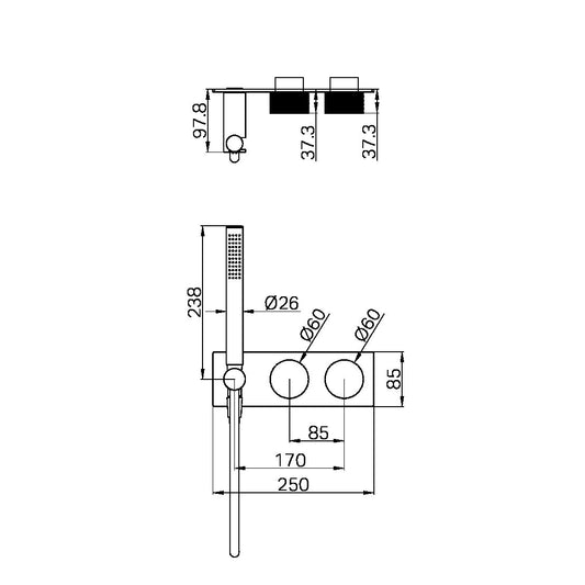 OPAL PROGRESSIVE SHOWER SYSTEM TRIM KITS ONLY BRUSHED GOLD