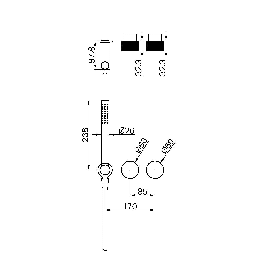 OPAL PROGRESSIVE SHOWER SYSTEM SEPARATE PLATE TRIM KITS ONLY BRUSHED NICKEL