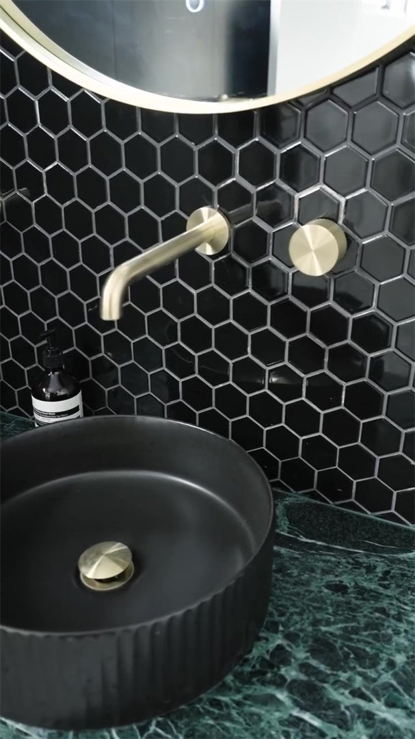 OPAL PROGRESSIVE WALL BASIN/BATH SET 120/160/185/230/260MM BRUSHED GOLD