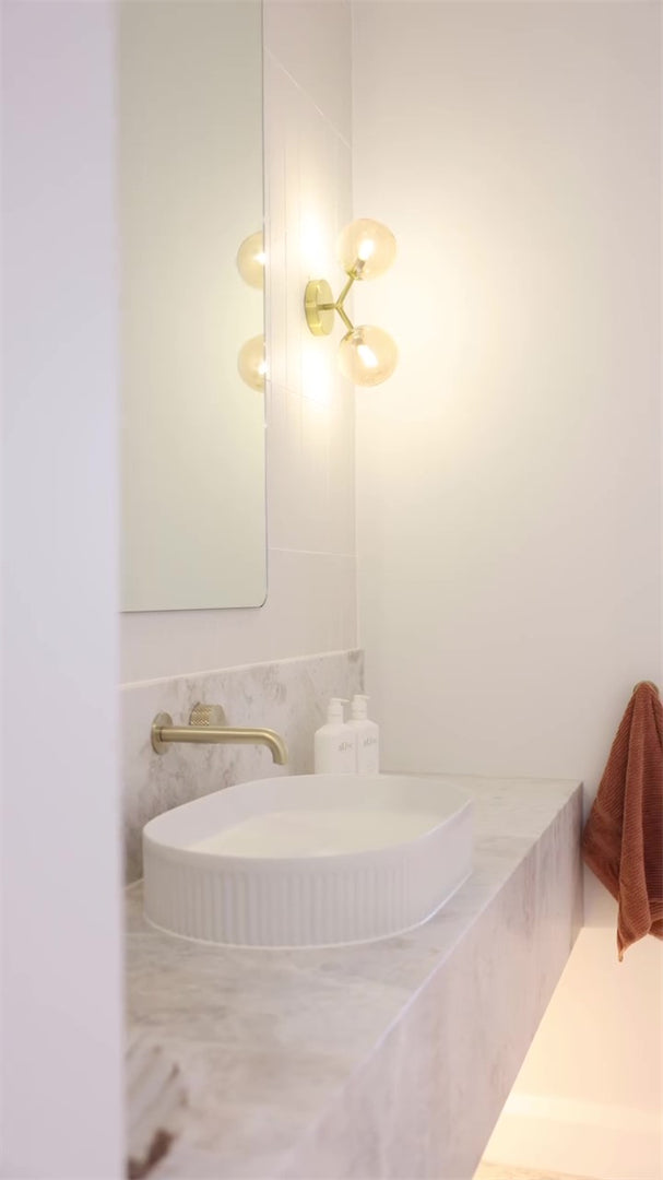 OPAL PROGRESSIVE WALL BASIN/BATH SET 120/160/185/230/260MM BRUSHED GOLD