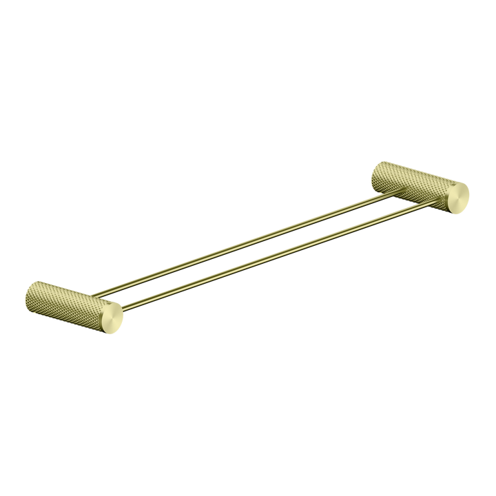 Opal Double Towel Rail 600/800MM Brushed Gold — Gold & Brass