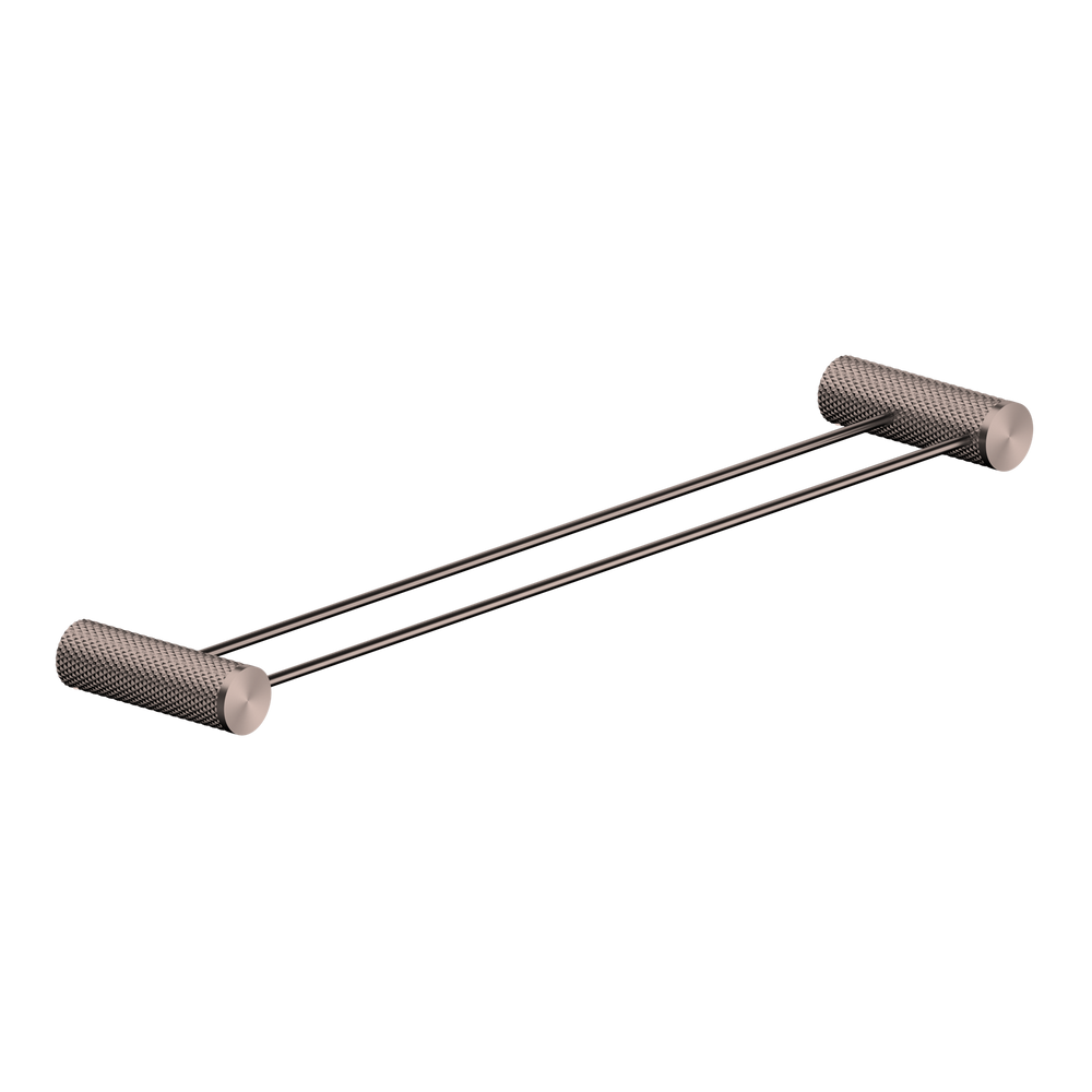 OPAL DOUBLE TOWEL RAIL 600/800MM BRUSHED BRONZE