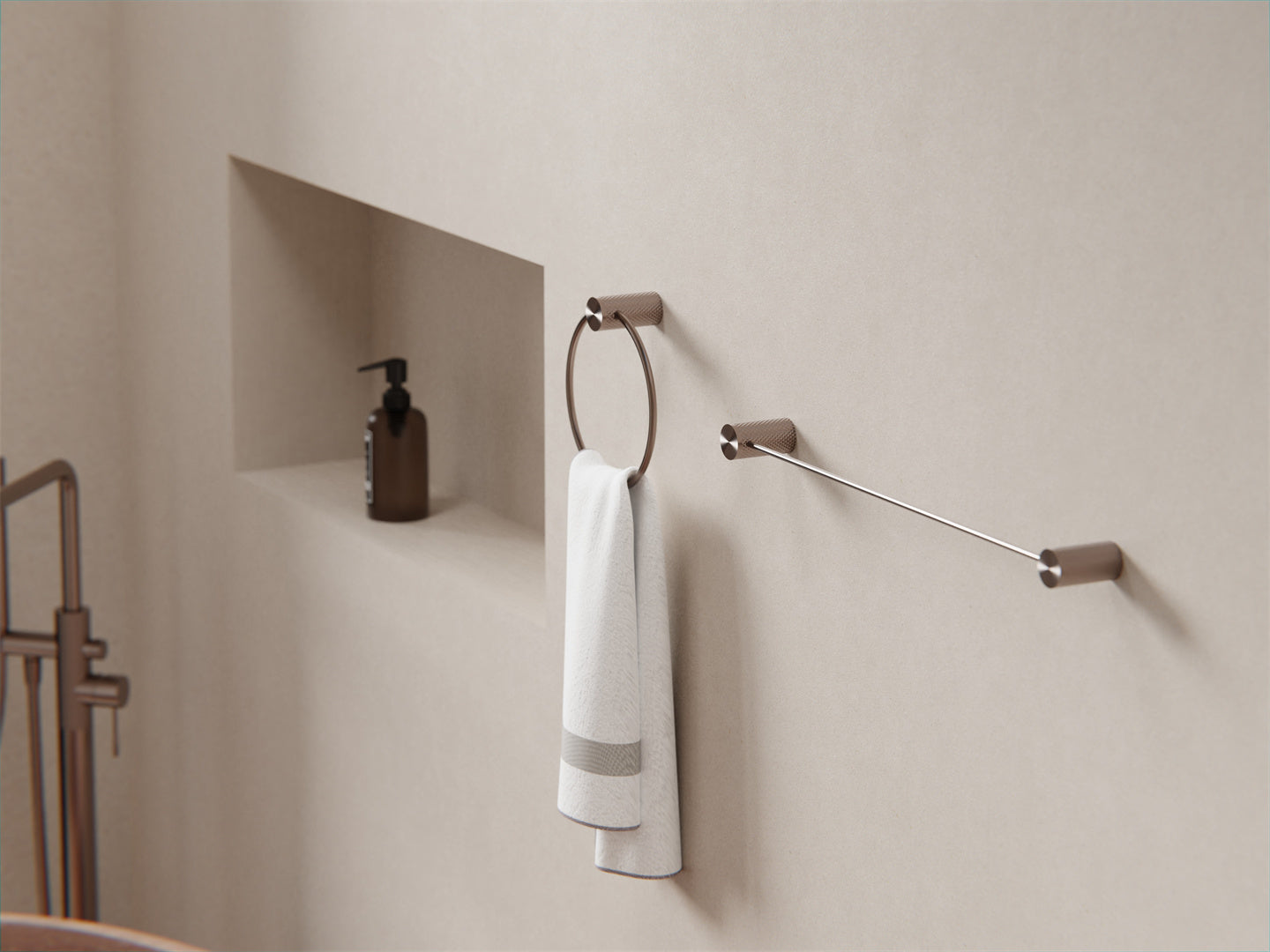 OPAL TOWEL RING BRUSHED BRONZE