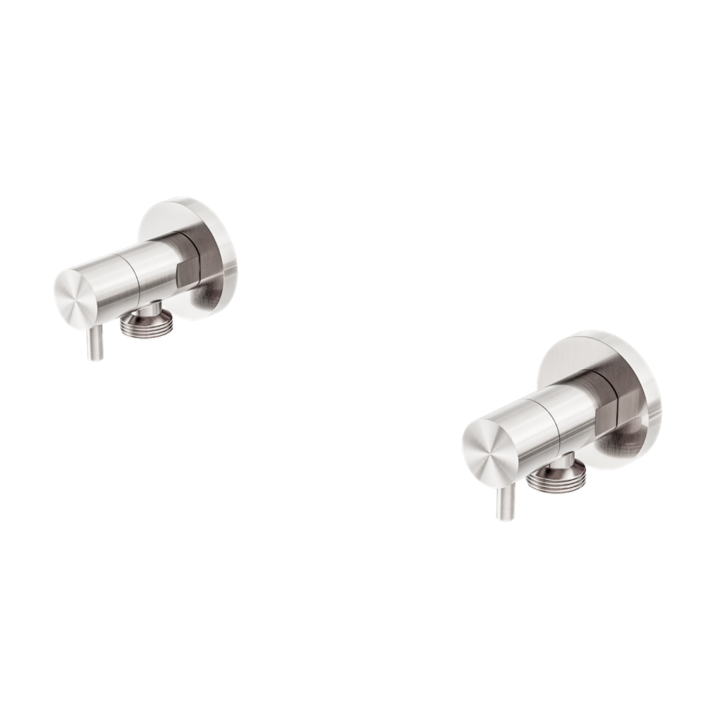 WASHING MACHINE TAP SET BRUSHED NICKEL