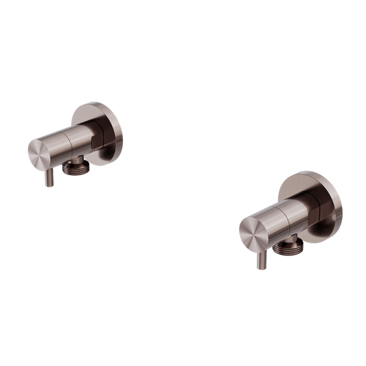 WASHING MACHINE TAP SET BRUSHED BRONZE