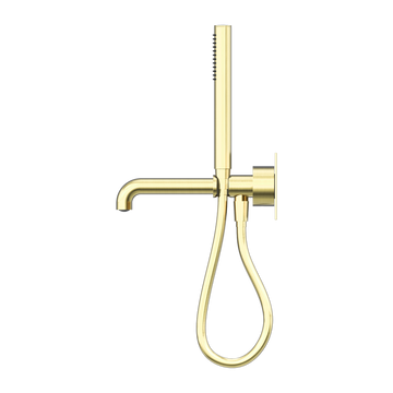 Kara Progressive Shower System With Spout 230/250MM Brushed Gold — Gold & Brass
