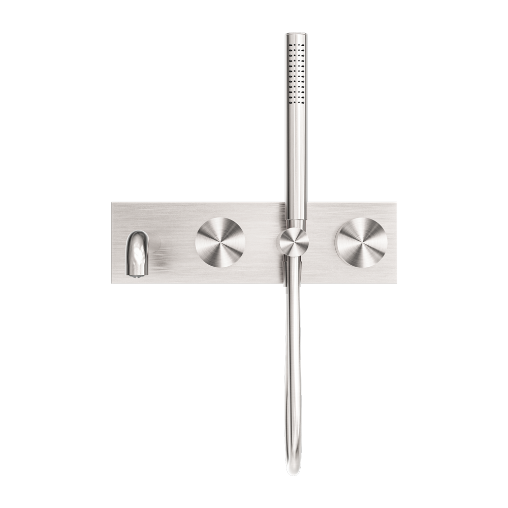 Kara Progressive Shower System With Spout 230/250MM Brushed Nickel