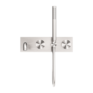 Kara Progressive Shower System With Spout 230/250MM Brushed Nickel