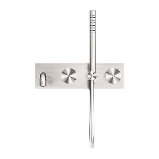 KARA PROGRESSIVE SHOWER SYSTEM WITH SPOUT 230/250MM BRUSHED NICKEL