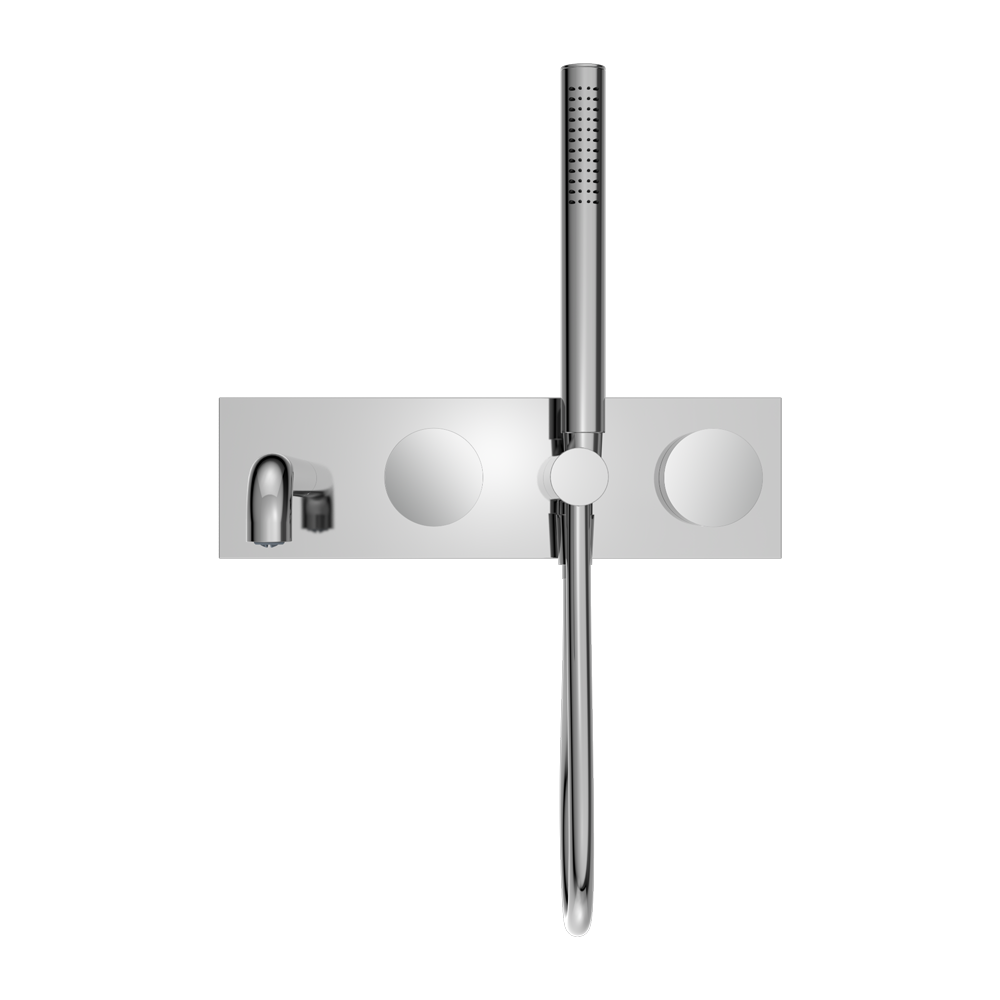Kara Progressive Shower System With Spout 230/250MM Chrome — Chrome & Stainless