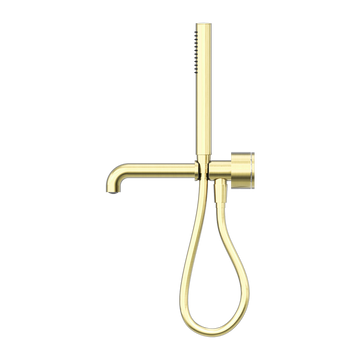 Kara Progressive Shower System Separate Plate With Spout 230/250MM Brushed Gold — Gold & Brass
