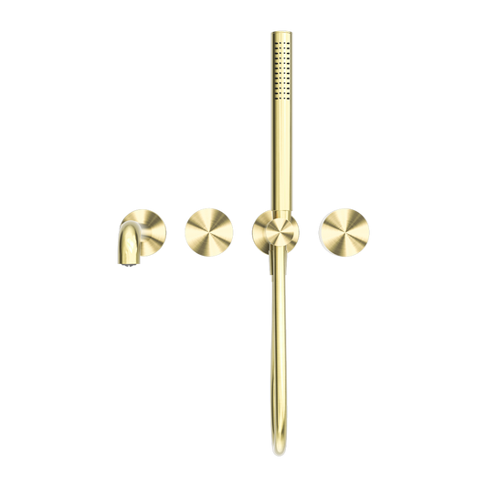 KARA PROGRESSIVE SHOWER SYSTEM SEPARATE PLATE WITH SPOUT 230/250MM BRUSHED GOLD